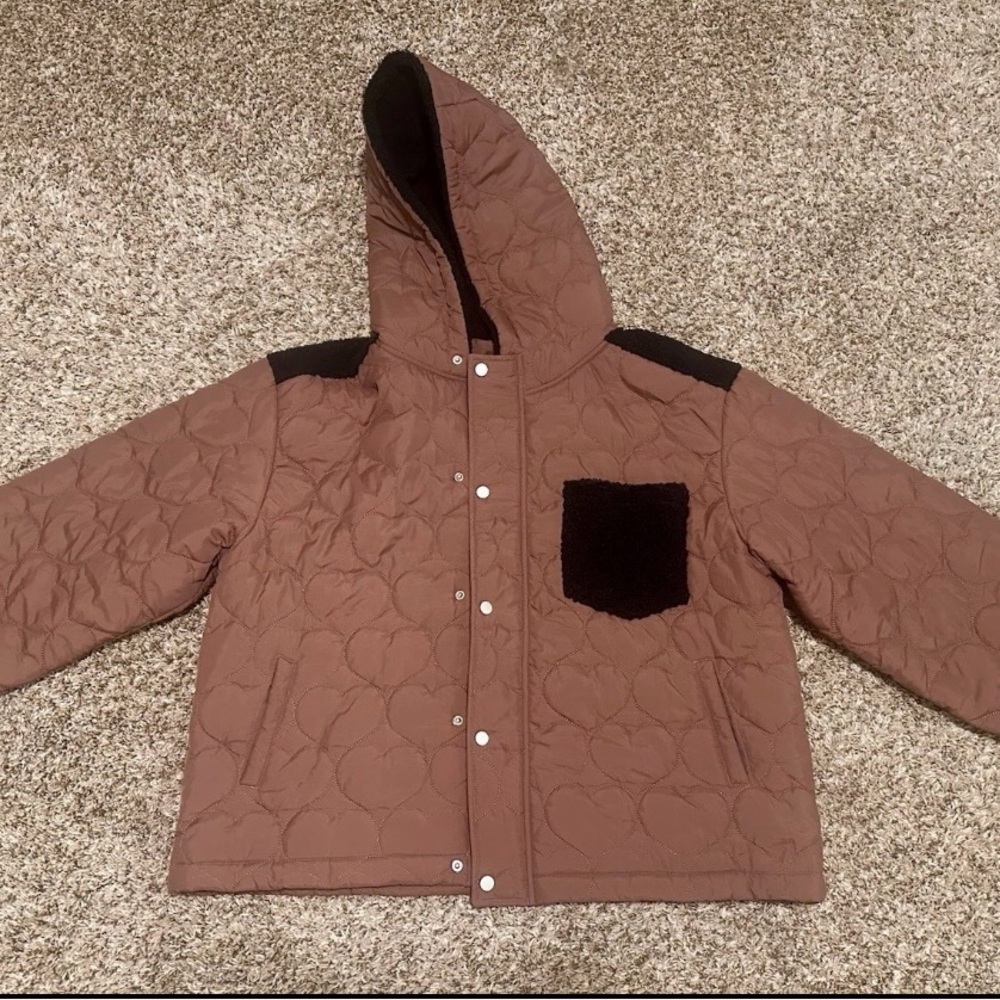 White Birch Quilted Puffer Jacket - Pink and Black - Picture 3 of 4